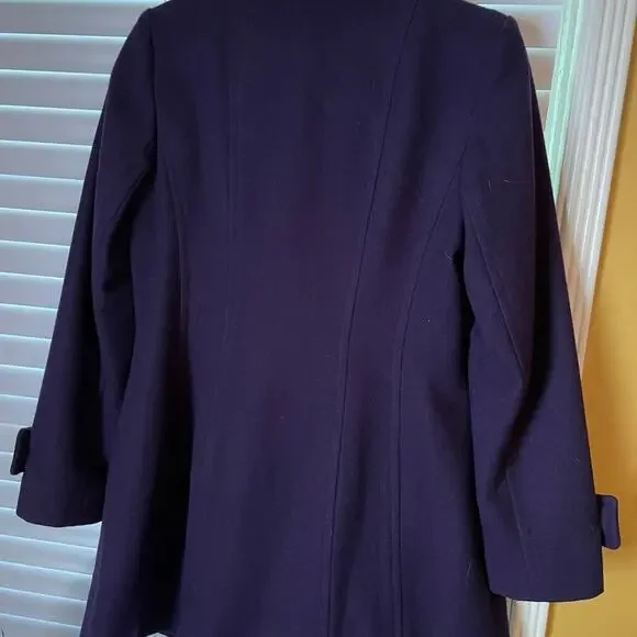 Anne Klein wool Peacoat dark purple eggplant small - Picture 8 of 8